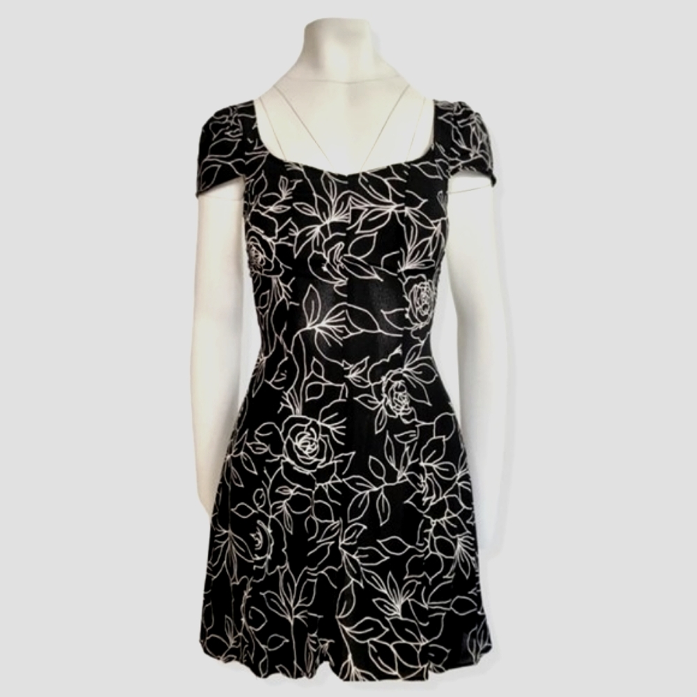 REFORMATION Cherry Backless Mini Dress Black